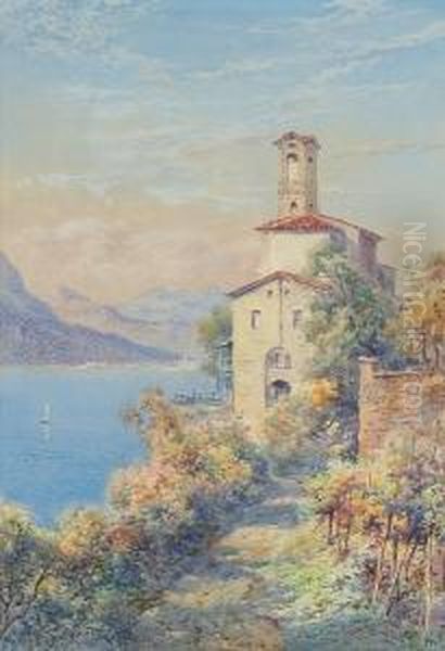 Italian Lakeside Scene With Buildings - view 1