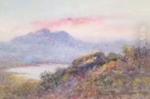 Sunset Over A Lake by Claude Hamilton Rowbotham