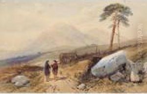 Highlanders On A Mountain Pass by Thomas Leeson Rowbotham