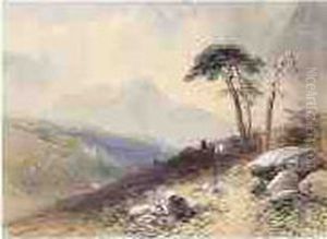 Figures And A Pony In The Highlands Of Scotland