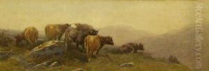 Moorland Scene With Cattle by Thomas, Tom Rowden