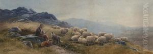 Herder Met Zijn Schapen Inheuvellandschap by Thomas, Tom Rowden