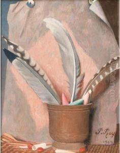Les Plumes Ou Vase Et Plumes by Pierre Roy