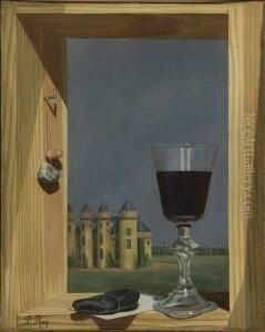 Stillleben Mit Glas Und Steinen. by Pierre Roy