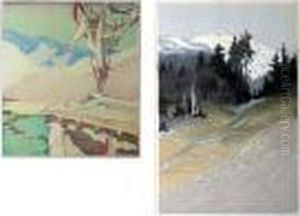 Prayer Flags - Ladek, Signed Print, 25x19cm And by Mabel A. Royds