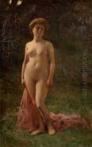Modele Nu Dans Un Paysage Champetre by Henri Royer