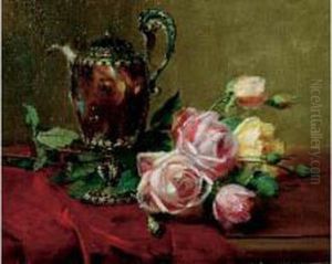 Nature Morte De Fleurs A La Coupe by Dominique Rozier