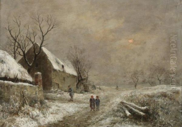 La Sortie Du Village Par Temps De Neige - view 1