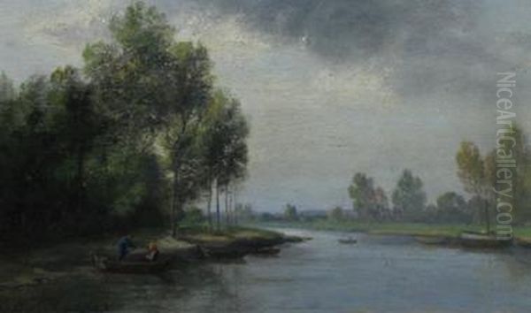 A River Scene; Cattle In A Landscape - view 1