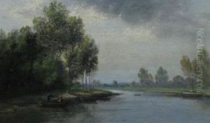 A River Scene; Cattle In A Landscape