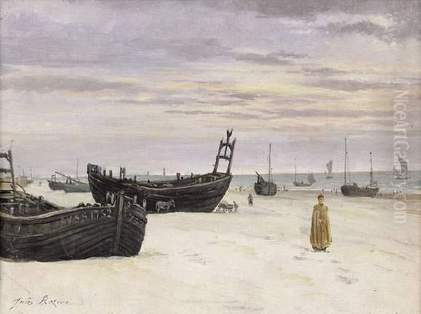 Barques De Peche Echouees Sur La Plage - view 1