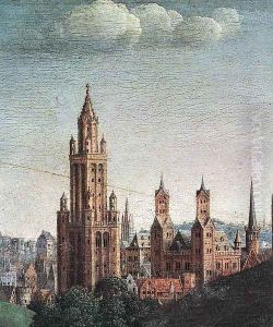 The Ghent Altarpiece- Adoration of the Lamb (detail 9) 1425-29