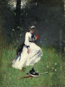 Dziewczyna Zbierajaca Kwiaty, Przed 1900 Dziewczyna Zbierajaca Kwiaty, Przed 1900