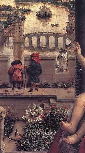 The Virgin of Chancellor Rolin (detail 1) 1435 - view 1