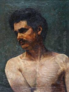 Portrait Of A Naked Man Half Length by Anthony Datillo Rubbo