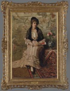 Lady With Fan by Franz Leo Ruben
