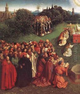 The Ghent Altarpiece- Adoration of the Lamb (detail 2) 1425-29