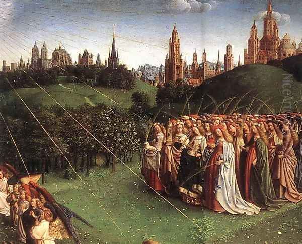 The Ghent Altarpiece- Adoration of the Lamb (detail 6) 1425-29 - view 1