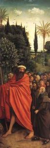 The Ghent Altarpiece- The Holy Pilgrims 1427-30 by Jan Van Eyck
