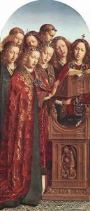 The Ghent Altarpiece- Singing Angels 1427-29 by Jan Van Eyck