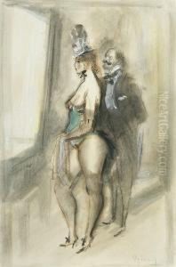 Kokette Neben Kavalier by Konstantin Ivanovich Rudakov