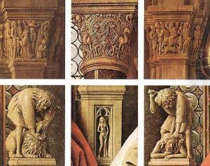The Madonna with Canon van der Paele (details 1) 1436 by Jan Van Eyck