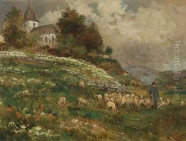 Landschaft Mitschafer Und Herde - view 1