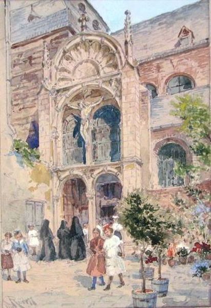 Kirchganger Vor Dem Portal Von St. Georg In Koln. 1925 - view 1