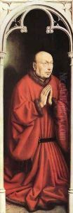 The Ghent Altarpiece- The Donor 1432 by Jan Van Eyck