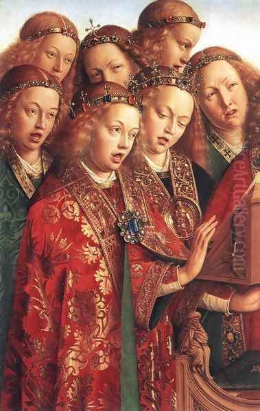 The Ghent Altarpiece- Singing Angels (detail 2) 1427-29 - view 1