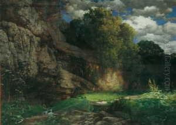 Felsige Landschaft. Signiert
Unten Links: Hermann Rudisuhli Munchen. Ol Auf Leinwand. H 96; B 129 Cm. - view 1