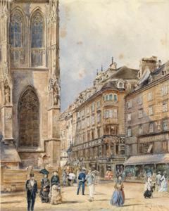 Piazza Santo Stefano A Vienna by Rudolf Ritter von Alt
