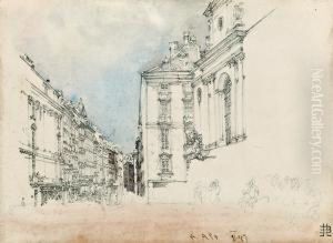 Blick Vom Michaelerplatz Auf Den Kohlmarkt In Wien