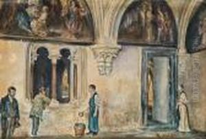 Kreuzgang Im Kloster Heiligenkreuz by Rudolf Ritter von Alt