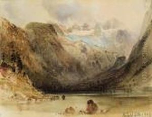 Gosausee Mit Dachstein by Rudolf Ritter von Alt