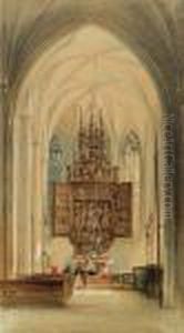 Der Flugelaltar Von Hallstatt by Rudolf Ritter von Alt