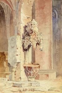 Kanzel Im Wiener Stephansdom by Rudolf Ritter von Alt