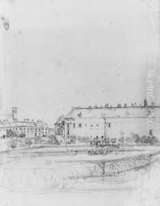 In Wien. Blick Auf Den
Ballhausplatz Mit Dem Turm Der Minoritenkirche. Bleistift Auf Papier,
Aufgezogen. H 22; B 17 Cm. Fleckig Und Gebraunt. by Rudolf Ritter von Alt
