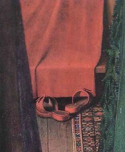 Portrait of Giovanni Arnolfini and his Wife (detail 8) 1434 by Jan Van Eyck