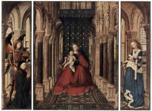 Marienplatz altar, Dresdner triptych, rear of the wing, scene, Maria proclamation