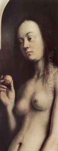 Ghent altar, the altar of the Mystic Lamb, left wing, upper, outer scene, Eva, detail by Jan Van Eyck