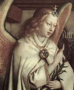 Annunciation angel, detail by Jan Van Eyck