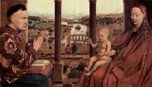 The Virgin of Chancellor Rolin (detail 1) by Jan Van Eyck