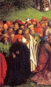 The Ghent Altarpiece Adoration of the Lamb (detail) 2 by Jan Van Eyck