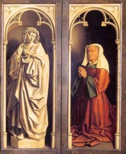 The Ghent Altarpiece St John the Evangelist and the Donor's Wife by Jan Van Eyck