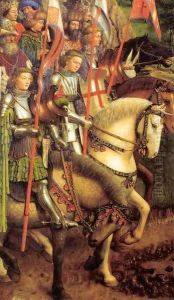 The Ghent Altarpiece Adoration of the Lamb (detail) by Jan Van Eyck