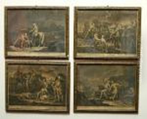 Scena Di Vita Contadina Con Figure Ed Animali by Georg Philipp Rugendas I