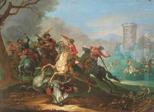 D. A. . A Cavalry Skirmish by Georg Philipp Rugendas I
