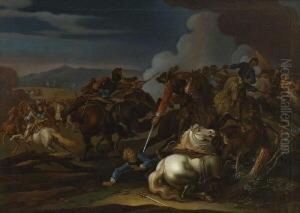 Reiterschlacht. by Georg Philipp Rugendas I