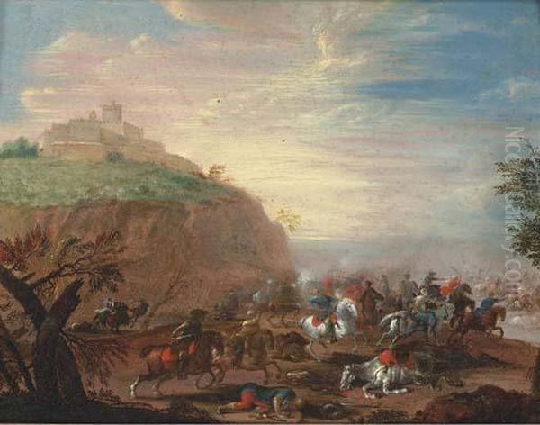 A Battle Skirmish With A Hilltop Fortress Beyond - view 1